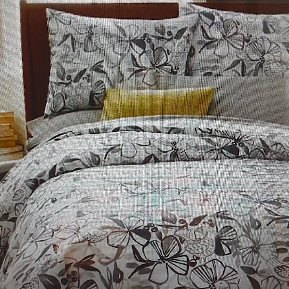 NWT - West Elm (1) Standard Sham- Multi Colors Gray Blue Oahu Bird Floral